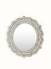 Glass Floral Design Inlay Round Wall Mirror 04